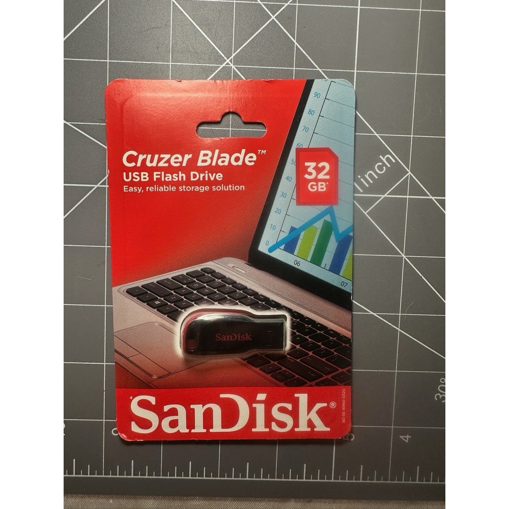 NEW SanDisk Cruzer Blade 32GB USB 2.0 Type A Flash Drive Black SDCZ50-032G-A46